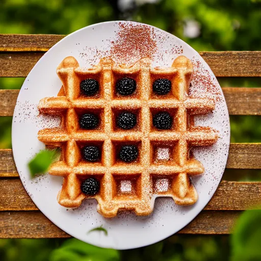 Image similar to a perfect waffle covered in ants, 8 k resolution photo