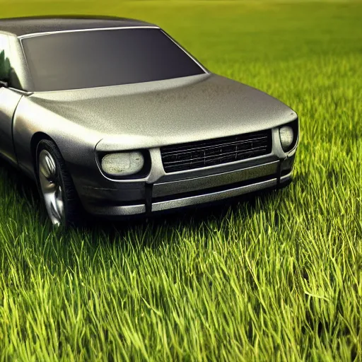 Prompt: car in a grass land hd octane render ultra realistic