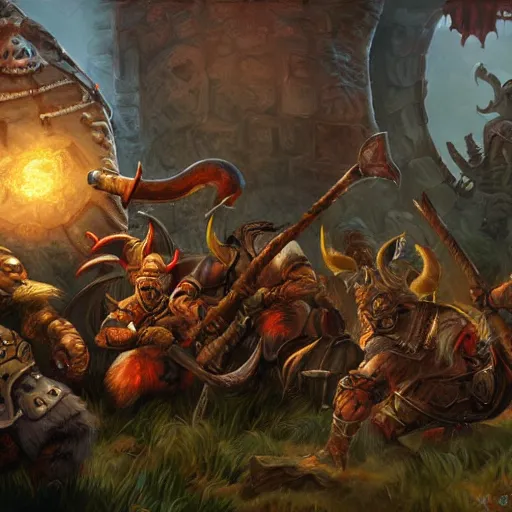 Image similar to a detailed fantasy painting of a berserker dwarf swinging axes fighting scaven rats from vermintide 2 videogame, warhammer, artstation, 8,