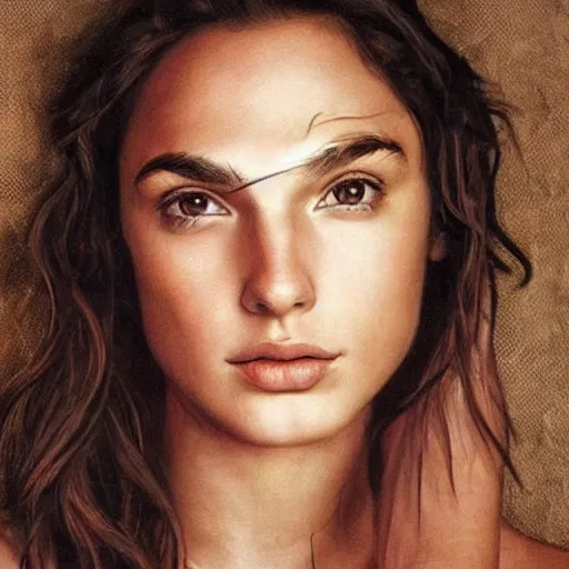 Prompt: a masterpiece portrait photo of a beautiful young woman who looks like an vulkan gal gadot, symmetrical face