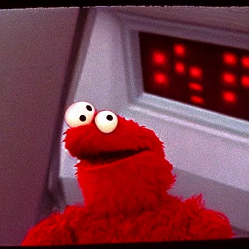 Prompt: A still of elmo in 2001: a space Odyssey (1968)