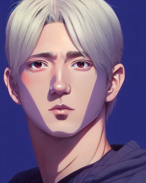 Prompt: portrait Anime man of Anthony Starr as Homelander, cute-fine-face, blonde pretty face, realistic shaded Perfect face, fine details. Anime. realistic shaded lighting by Ilya Kuvshinov katsuhiro otomo ghost-in-the-shell, magali villeneuve, artgerm, rutkowski, WLOP Jeremy Lipkin and Giuseppe Dangelico Pino and Michael Garmash and Rob Rey