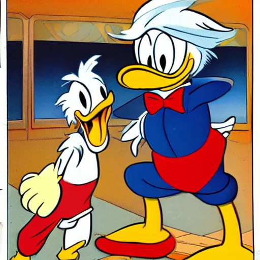 Image similar to A splash panel with Donald Duck and Scrooge mcDuck