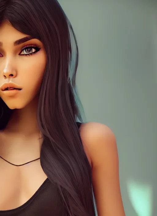 Image similar to Madison Beer as a video game character, digital art, unreal engine, unreal engine render, blender render, render, 4k, coherent