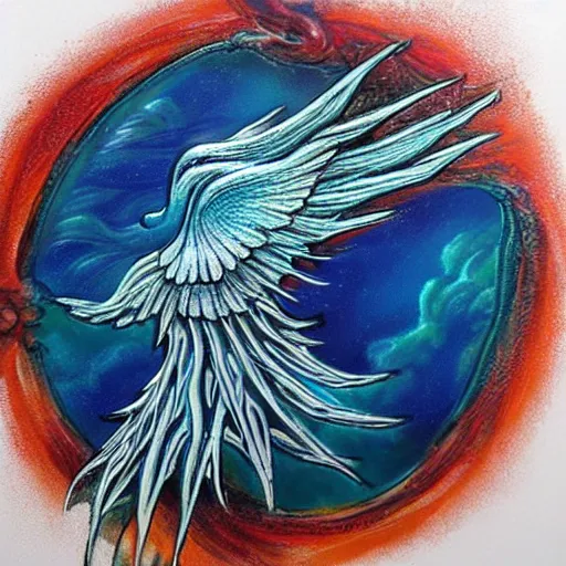 Prompt: water phoenix,. realistic, high. detail