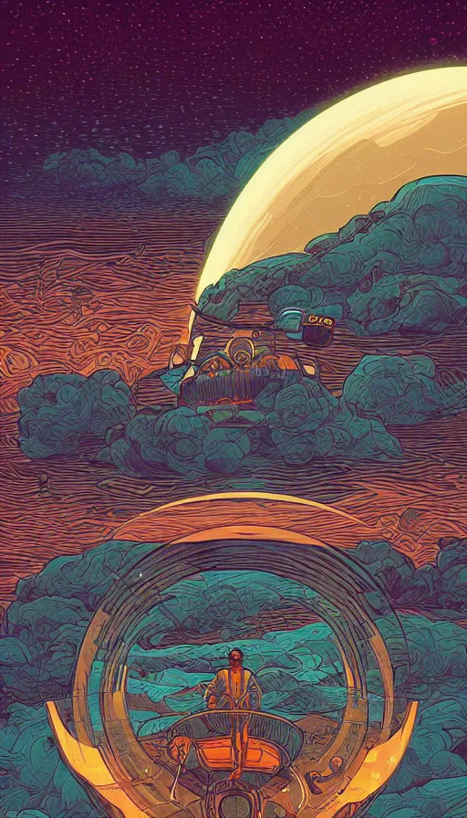 Image similar to sturgeon moon floating on cosmic maelstrom sunset sky, futurism, dan mumford, victo ngai, kilian eng, da vinci, josan gonzalez