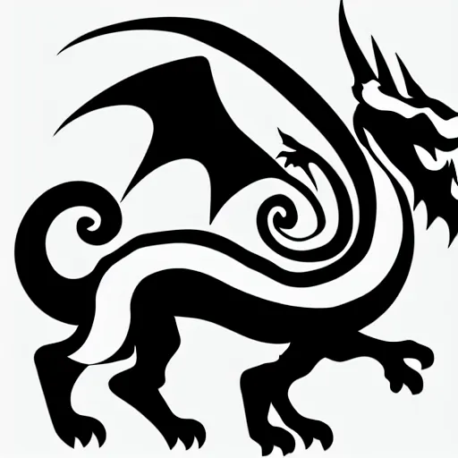 Image similar to vector art of welsh dragon and panda mixed, intercrossed, chimera, adobe illustrator