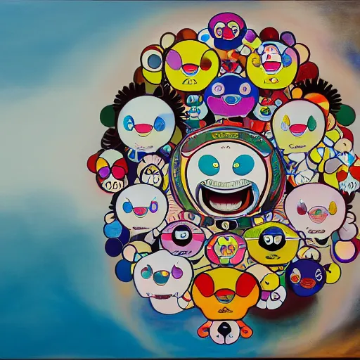 Image similar to First Sighting of the Elusive Seacrawler, cinematic, 4K oil painting, a series by takashi murakami