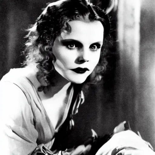 Prompt: lee remick as the vampire, in the 1 9 2 2 film, black and white