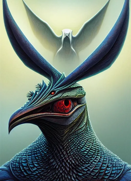 Prompt: anthropomorphic triangle head in opal edgy darkiron terror bird, intricate, elegant, highly detailed animal monster, digital painting, artstation, concept art, smooth, sharp focus, illustration, art by artgerm, bob eggleton, michael whelan, stephen hickman, richard corben, wayne barlowe 8 k