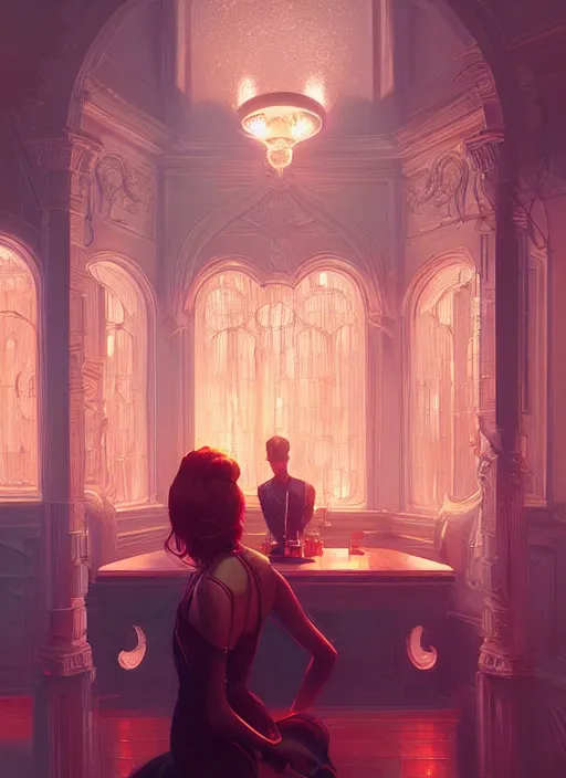 Image similar to riverdale, intricate, elegant, glowing lights, highly detailed, digital painting, artstation, sharp focus, illustration, art by wlop, mars ravelo and greg rutkowski