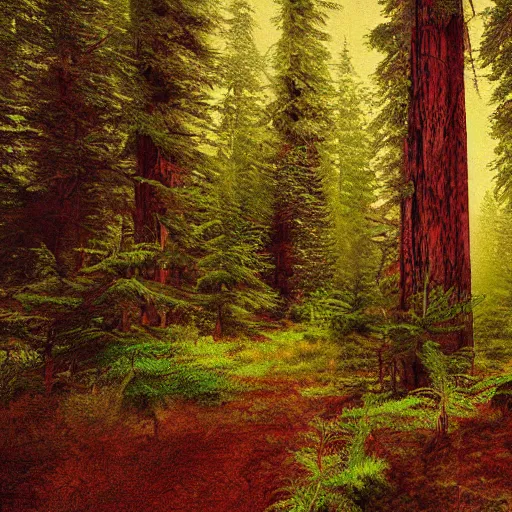 Prompt: landscape of a pacific northwest forest high quality digital art