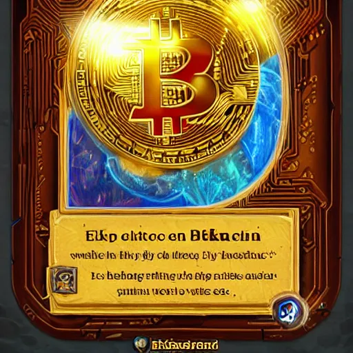 Image similar to a bitcoin art, thick golden bitcoin, hearthstone art style, epic fantasy style art, fantasy epic digital art, epic fantasy card game art