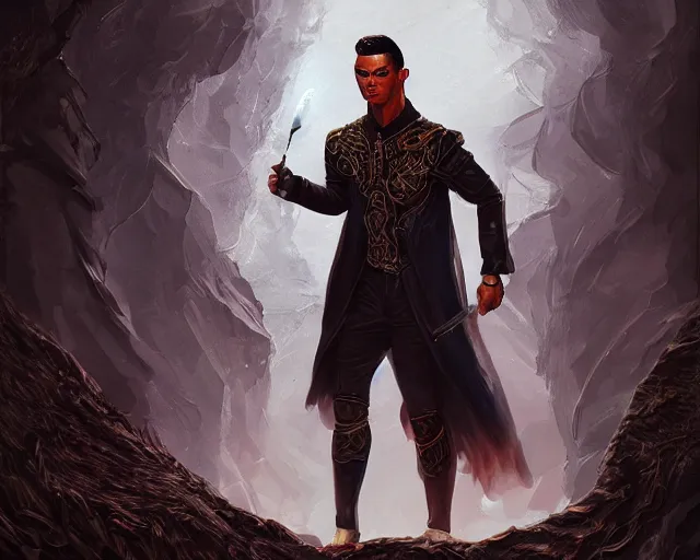 Image similar to cristiano ronaldo as a strong fantasy magician who does magic, fantasy art, in the style of Joel Santana, illustration, epic, fantasy, intricate, elgant, amazing detail, digital painting, artstation, concept art, smooth, sharp focus