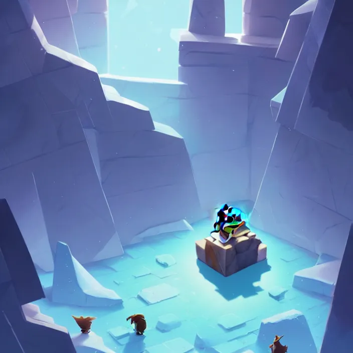 Image similar to the box dimension from club penguin, in marble incrusted of legends official fanart behance hd by jesper ejsing, by rhads, makoto shinkai and lois van baarle, ilya kuvshinov, rossdraws global illumination