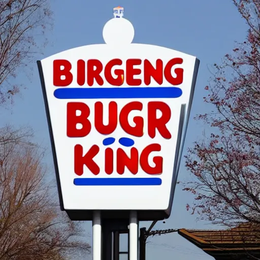 Image similar to a photo of a burger king sign from far away, digital photography