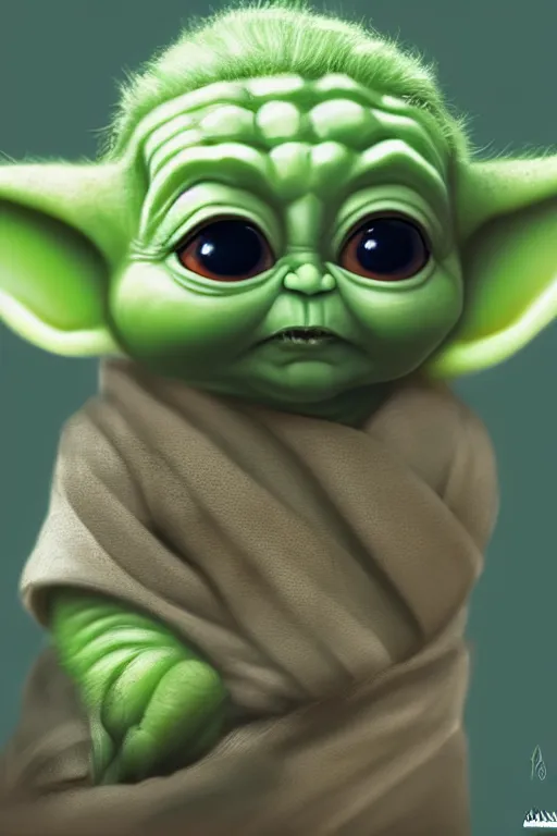 Prompt: Rahul Gandhi as baby yoda, baby yoda costume, Rahul Gandhi hairstyle, baby yoda body type, Rahul Gandhi Face, calm, cute, portrait, baby figure, highly detailed, digital painting, artstation, concept art, smooth, sharp focus, illustration, cinematic lighting, art by artgerm and greg rutkowski and alphonse mucha