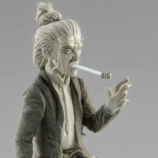 Prompt: highly detailed figure of a person with long white hair made of smoke coming out from a smoking pipe, meditation, photorealistic, intricate, elegant.