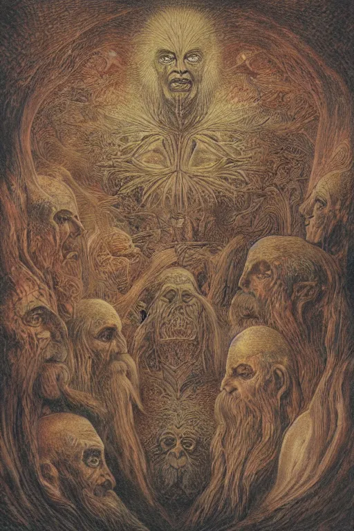 Prompt: manuscript with diagrams of different ancient alien races by agostino arrivabene and alan lee