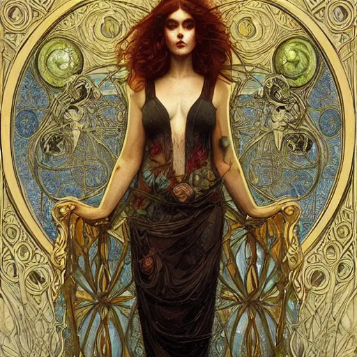 Image similar to an art nouveau painting in the style of donato giancola, and in the style of tom bagshaw, and in the style of charles dulac. symmetry, smooth, sharp focus, semi - realism, intricate detail.