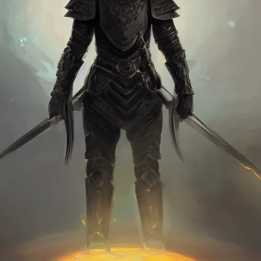 Image similar to portrait of a man in black ceremonial armor with a glowing black laser sword, D&D, fantasy, elegant, hopeful, muscular, highly detailed, digital painting, artstation, concept art, smooth, sharp focus, illustration