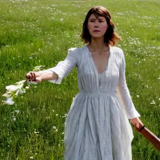 Image similar to film still of mary elizabeth winstead in midsommar 2 ( 2 0 2 4 )