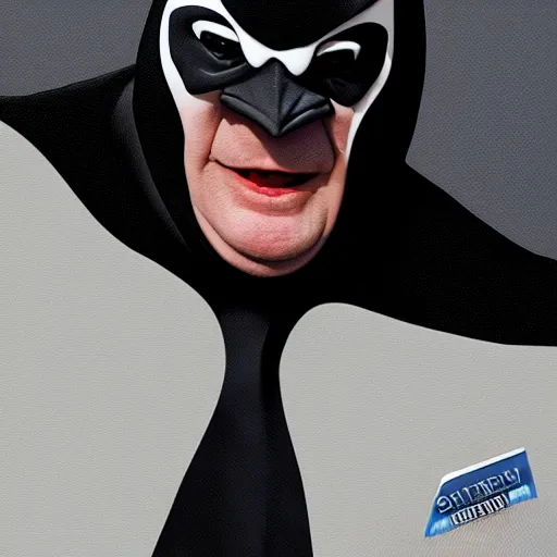 Image similar to Steve Ballmer as The Penguin in Batman, 4k, digital art, artstation, cgsociety, hdr