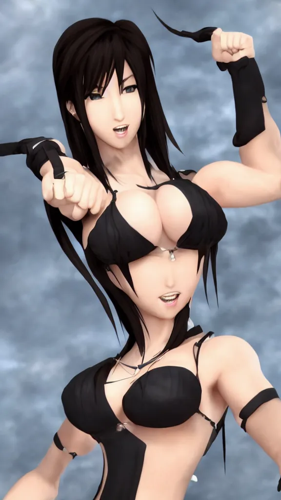 Image similar to tifa lockheart with hilariously large hands