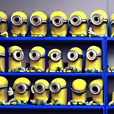 Image similar to minions in backrooms, real life photo, realistic