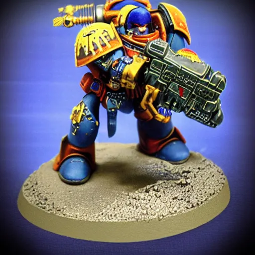 Prompt: Space Marine from Warhammer 40k