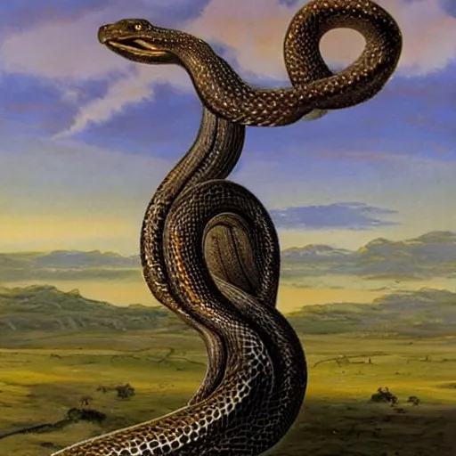 Image similar to lavish by emile galle, by michael whelan ancient roman. a beautiful land art of a snake eating its own tail that seems to go on forever.
