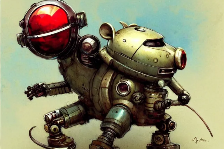 Image similar to adventurer ( ( ( ( ( 1 9 5 0 s retro future robot mouse explorer vehical. muted colors. ) ) ) ) ) by jean baptiste monge!!!!!!!!!!!!!!!!!!!!!!!!! chrome red