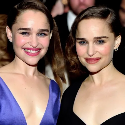 Image similar to Emilia Clarke and Natalie Portman in a picture