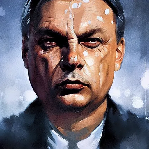 Image similar to viktor orban selfie with detailed eyes by greg rutkowski