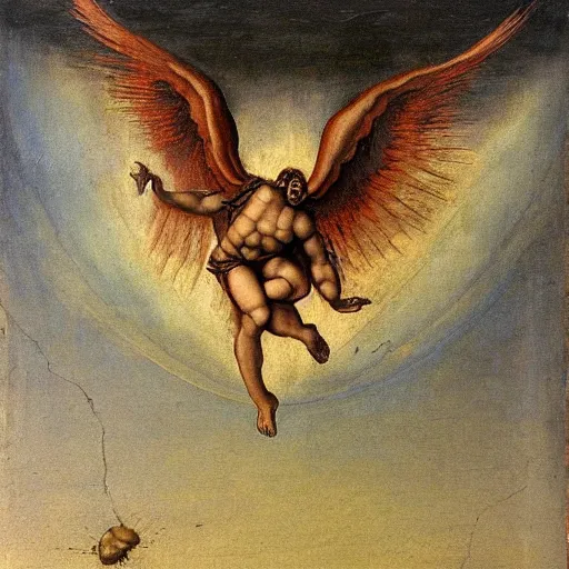 oil painting of lucifer the fallen angel falling from | Stable ...