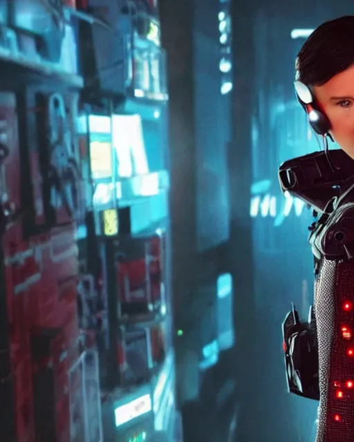 Image similar to Cyberpunk Millie Bobby Brown