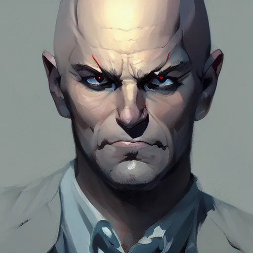 Image similar to portrait bald man with 2 black spikes driven through his eyes, official fanart behance hd artstation by jesper ejsing, by rhads, makoto shinkai and lois van baarle, ilya kuvshinov, ossdraws