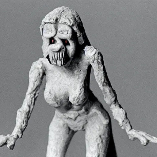 Prompt: Malenia, goddess of rot, claymation still 1972