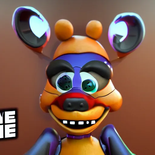 Image similar to evil animatronic rat, 3d render, Chuck E. Cheese, parody, behance, HD render, unity, cinematic, five nights at Freddy’s Trending on artstation.