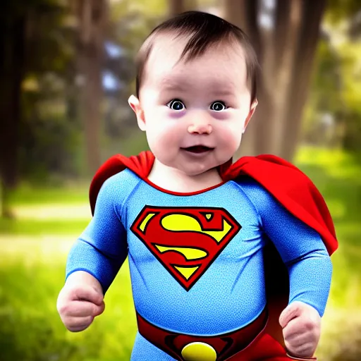 Prompt: realistic baby superman, photograph