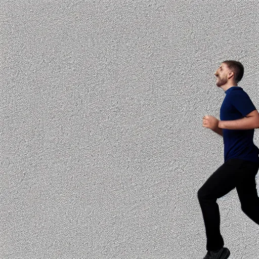 Image similar to guy running away on white background, stock photo, stock, 4k, scary, meme, high quality