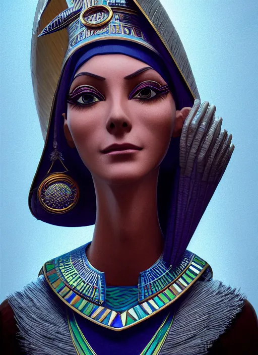 Image similar to an anthropomorphic beautiful female wizard of pharaoh portrait wearing robe, fine art, award winning, intricate, elegant, sharp focus, octane render, hyperrealistic, cinematic lighting, highly detailed, digital painting, 8 k concept art, art by jamie hewlett and z. w. gu, masterpiece, trending on artstation, 8 k