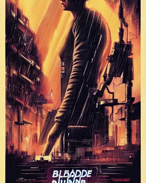 Image similar to blade runner by john alvin, movie poster, hyper detailed