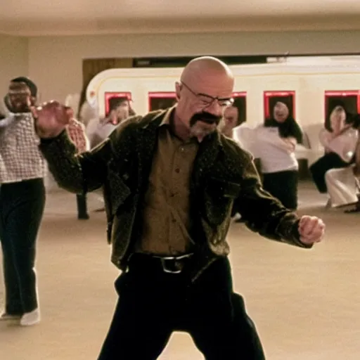 Image similar to A still of Walter White dancing on Soul Train