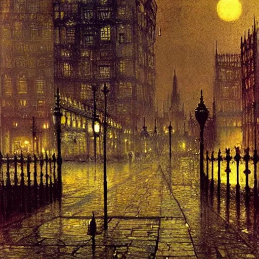 Image similar to occult city by john atkinson grimshaw