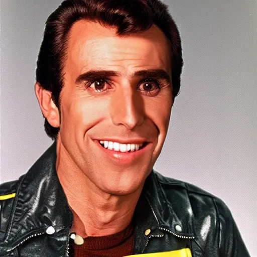 Image similar to screenshot fonz portrait from 70s comedy unhappy TV show unhappy days