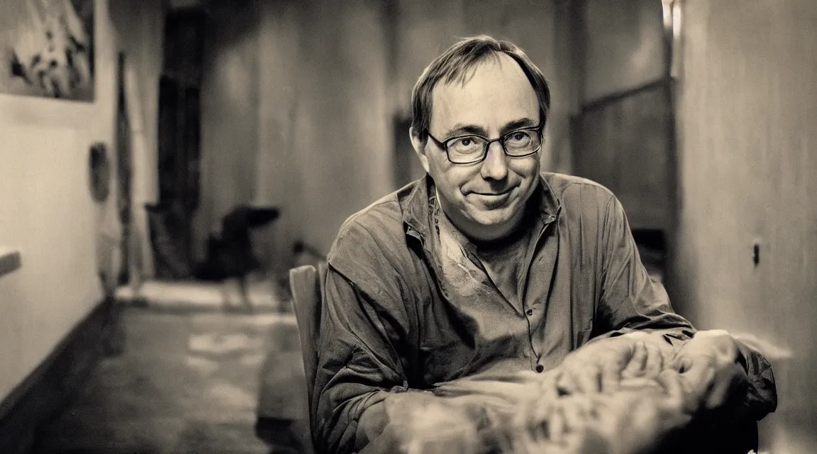 Image similar to portrait of Linus Torvalds taked by Steve McCurry