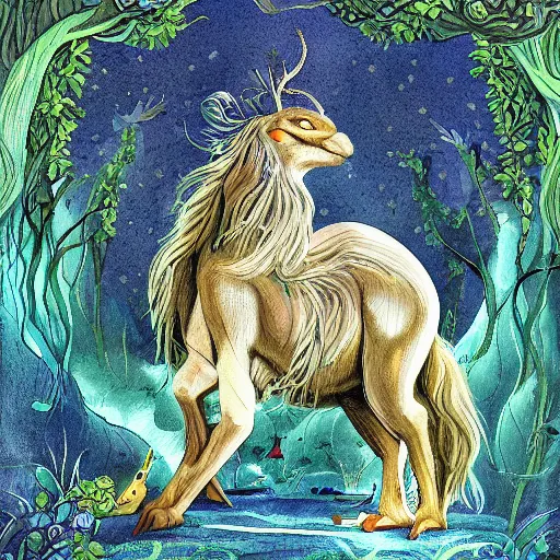 mythical creatures, naturalist illustration, | Stable Diffusion