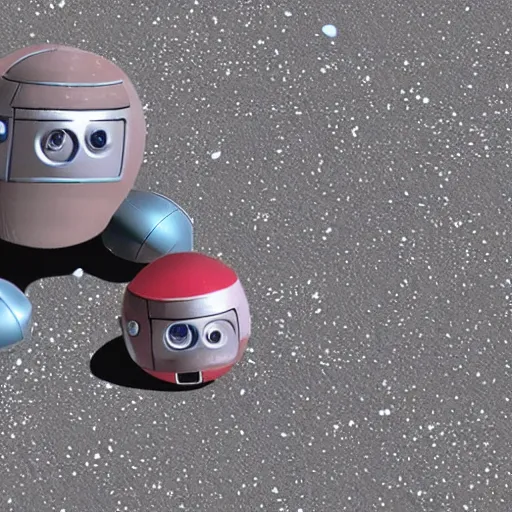 Image similar to cute little robots using ball lightning to destroy planet earth