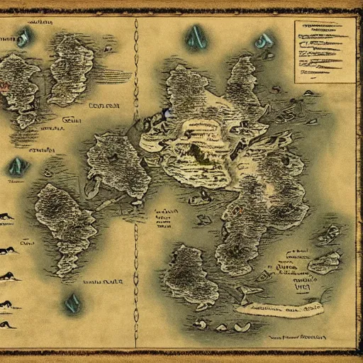 Image similar to fantasy world map, tolkien, george rr martin, old map